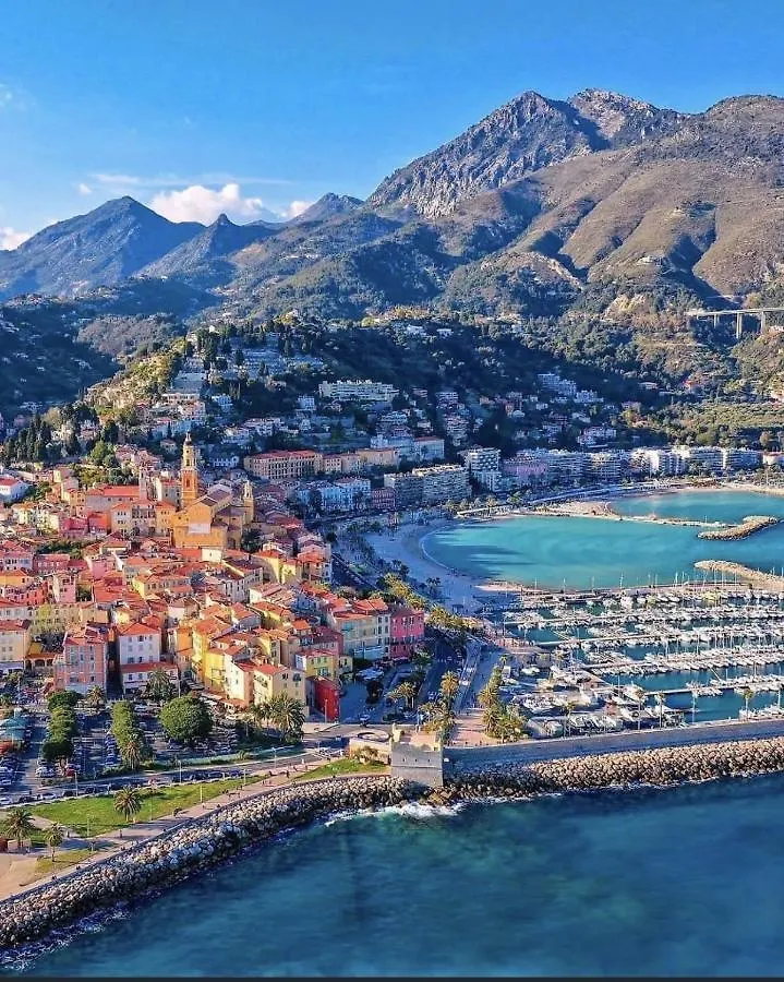 Sablettes Beach-Plage-Vue Mer-Centre Ville Menton Franciaország